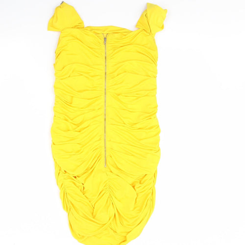 Maia Hemera Womens Yellow   Bodycon  Size S
