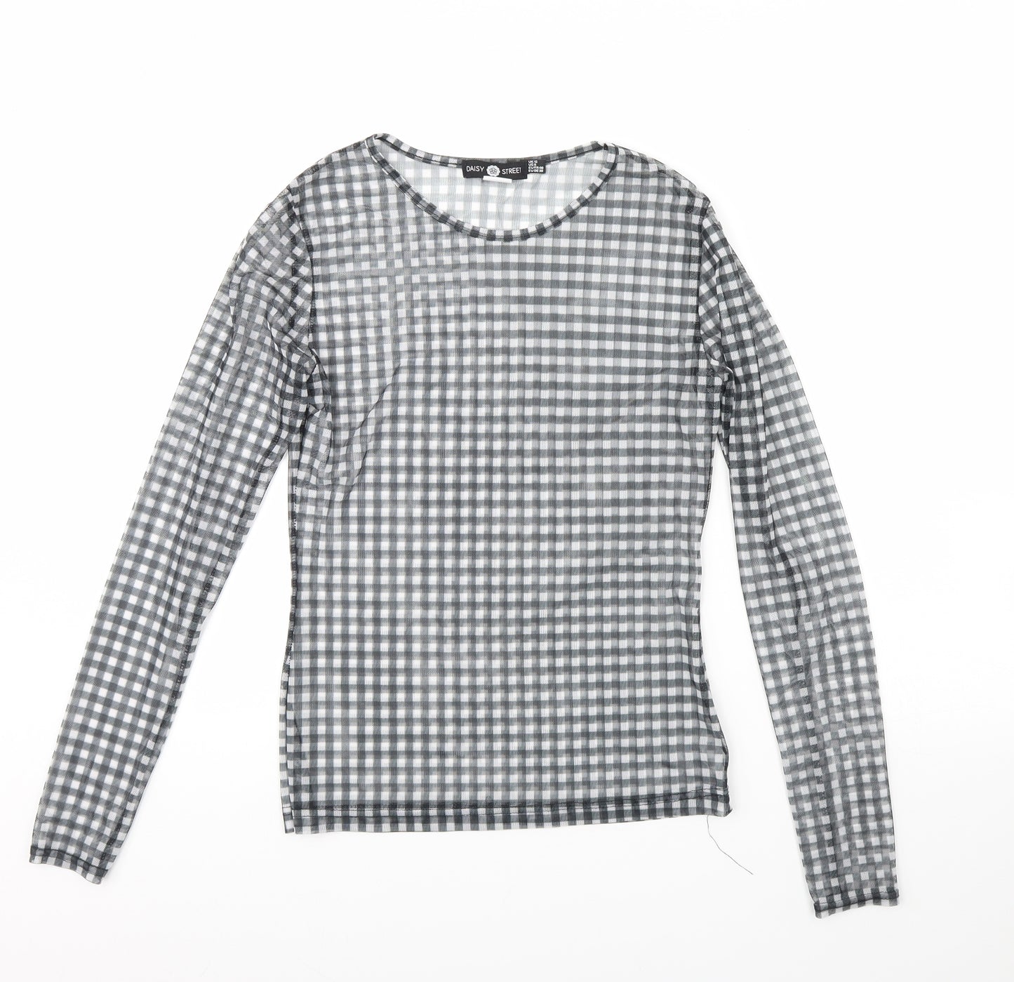 Daisy Street Womens Black Plaid  Basic Blouse Size 12