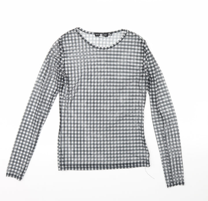 Daisy Street Womens Black Plaid  Basic Blouse Size 12