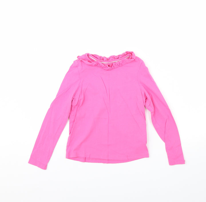 M&s Girls Pink Basic Blouse Size 6 Years