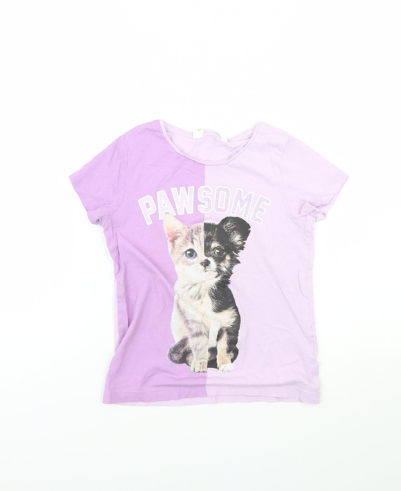 H&M Girls Purple   Basic T-Shirt Size 6 Years  - CAT