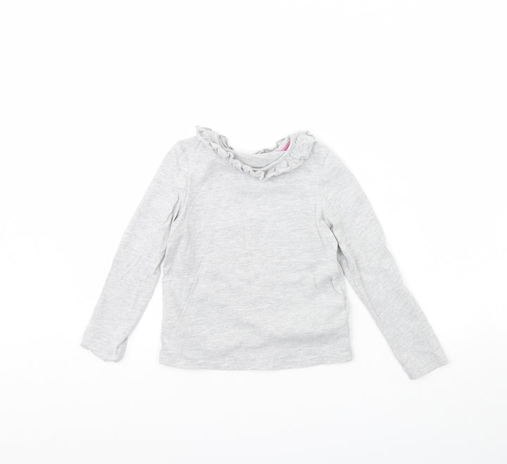 M&s Girls Grey   Basic T-Shirt Size 6 Years