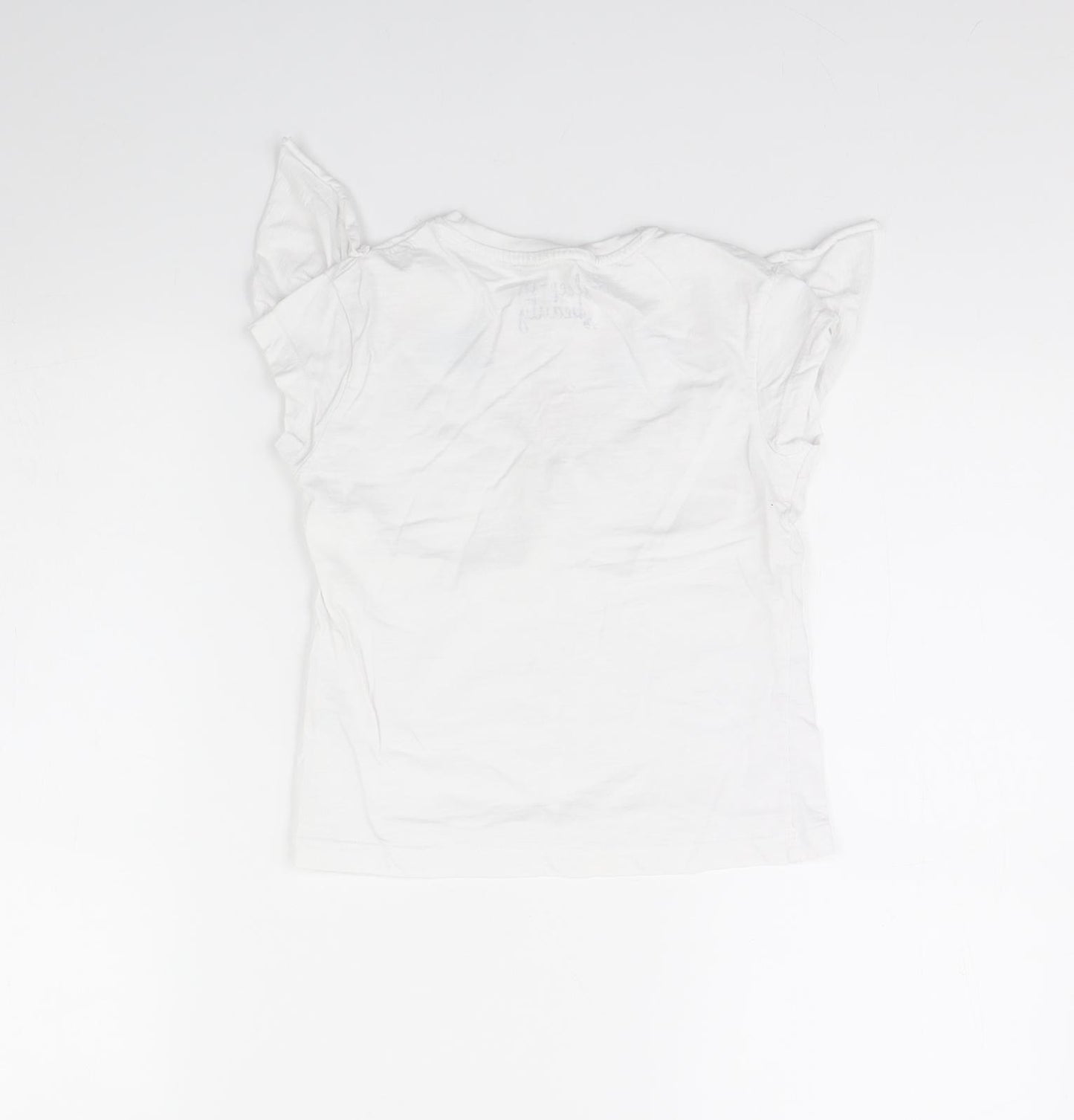Preworn Girls White Solid  Cami Pyjama Top Size 7 Years