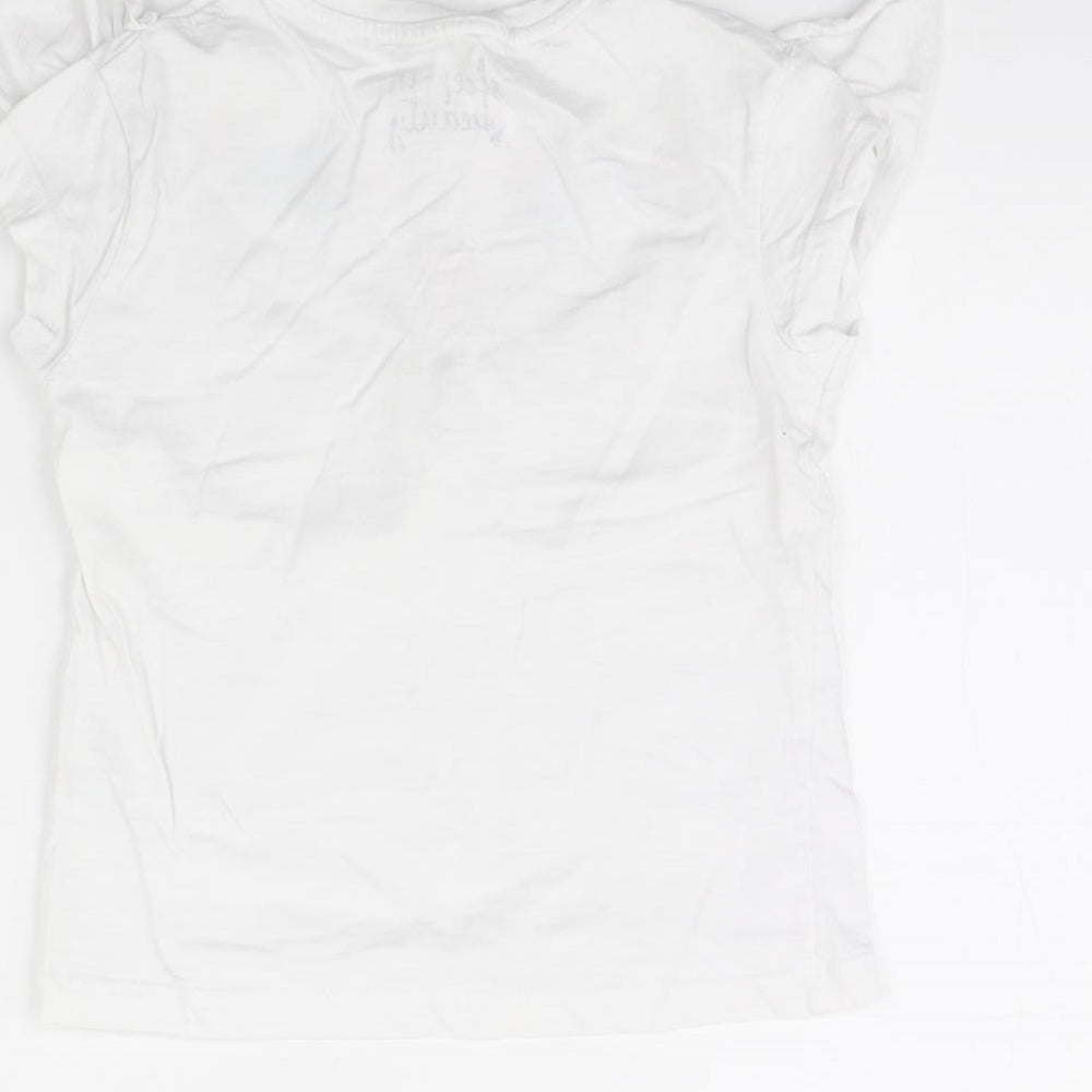 Preworn Girls White Solid  Cami Pyjama Top Size 7 Years
