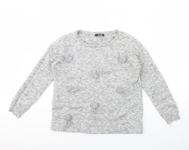 Quiz Womens Grey Pullover Jumper Size M