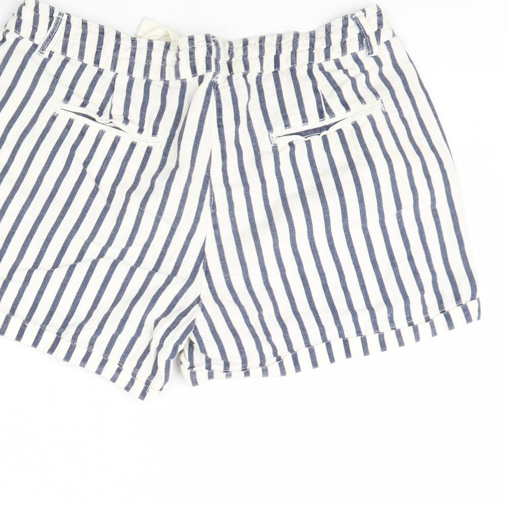 Denim & Co. Womens White Striped  Culotte Shorts Size 12
