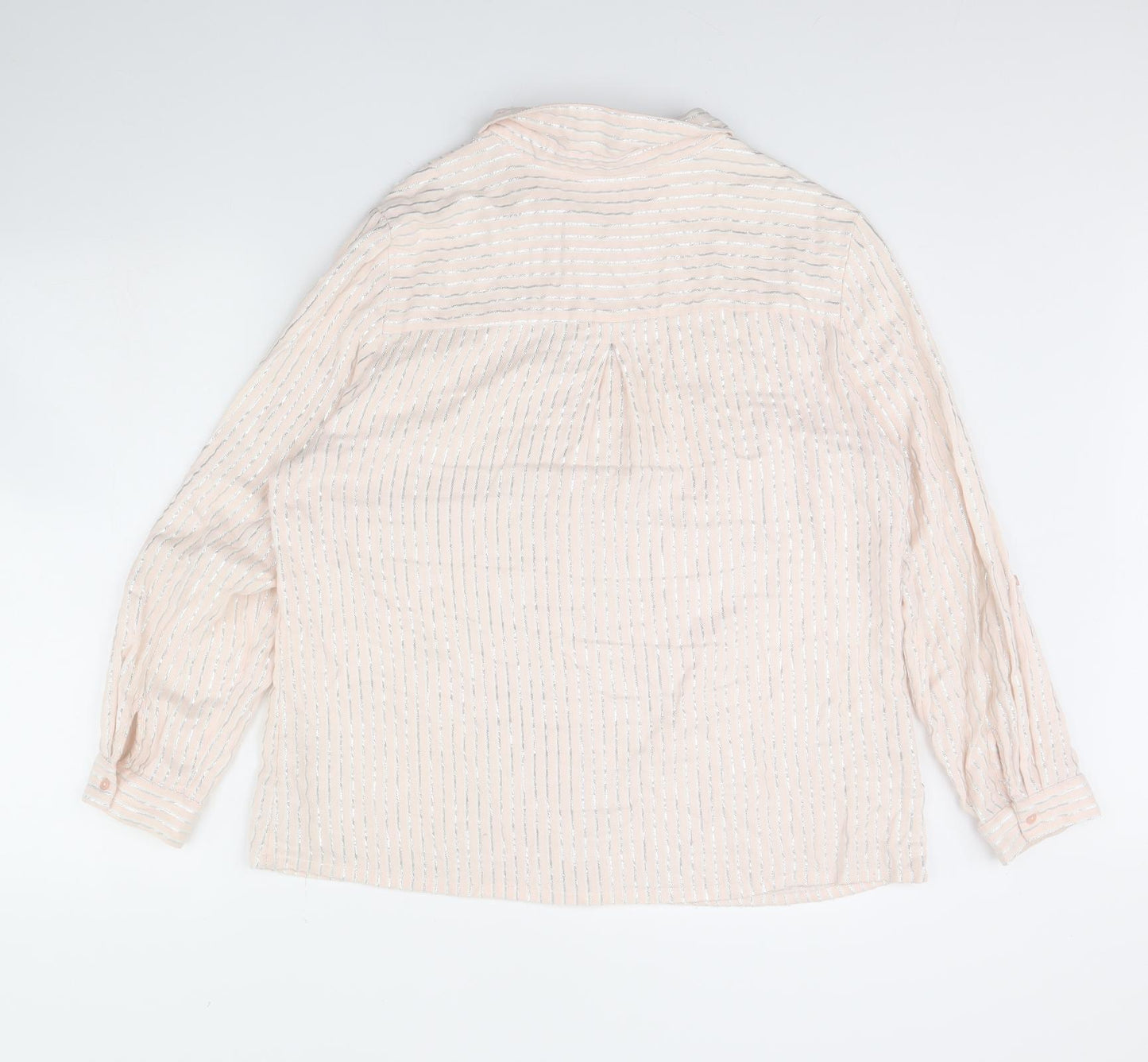 Bonmarche Womens Pink Striped  Basic Button-Up Size 18