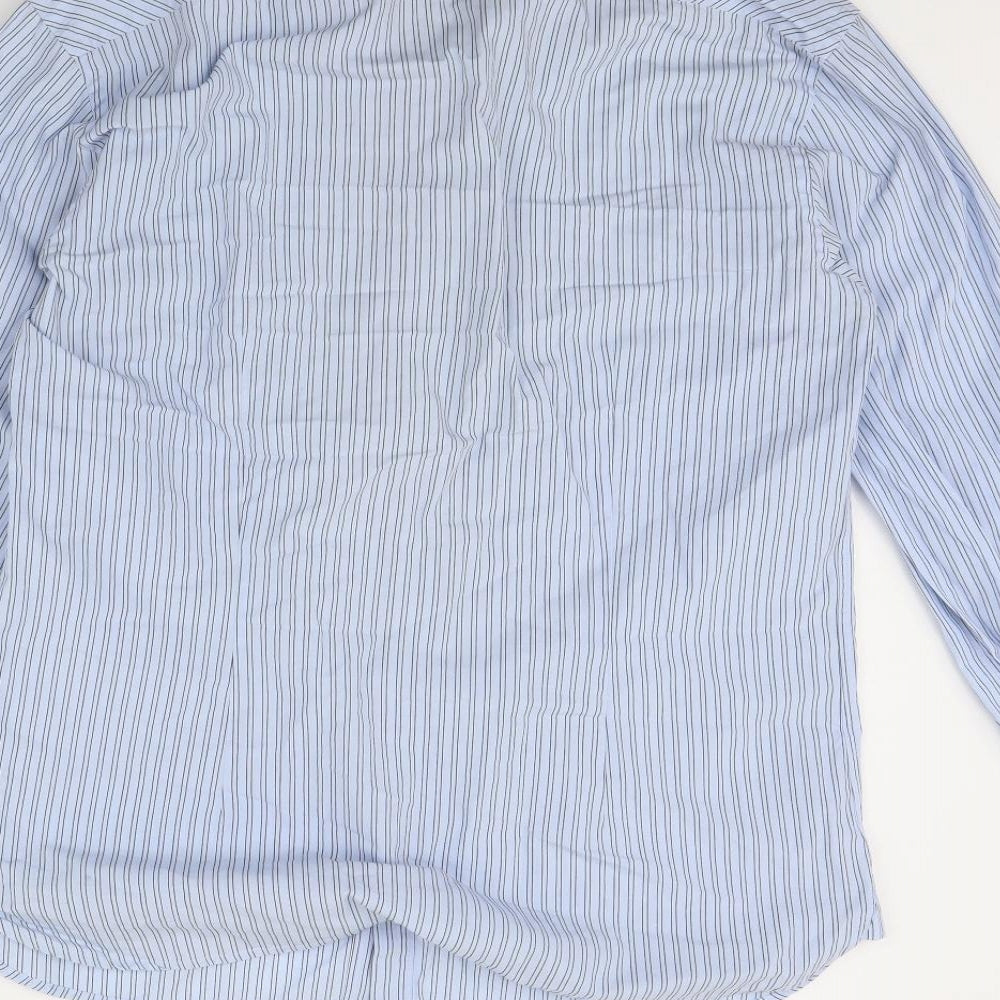 Jasper Conran Mens Blue Striped   Dress Shirt Size M