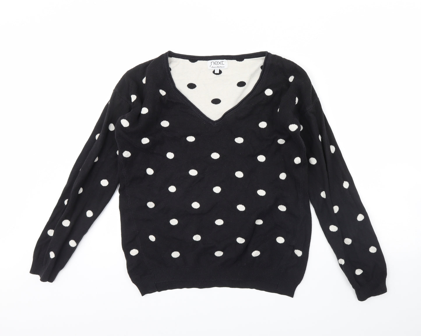 NEXT Womens Black Polka Dot  Pullover Jumper Size 10