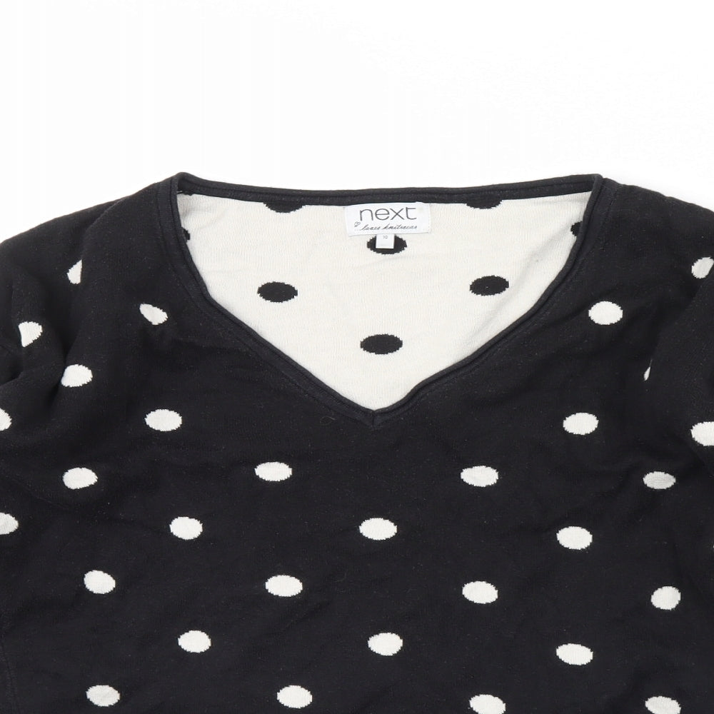 NEXT Womens Black Polka Dot  Pullover Jumper Size 10