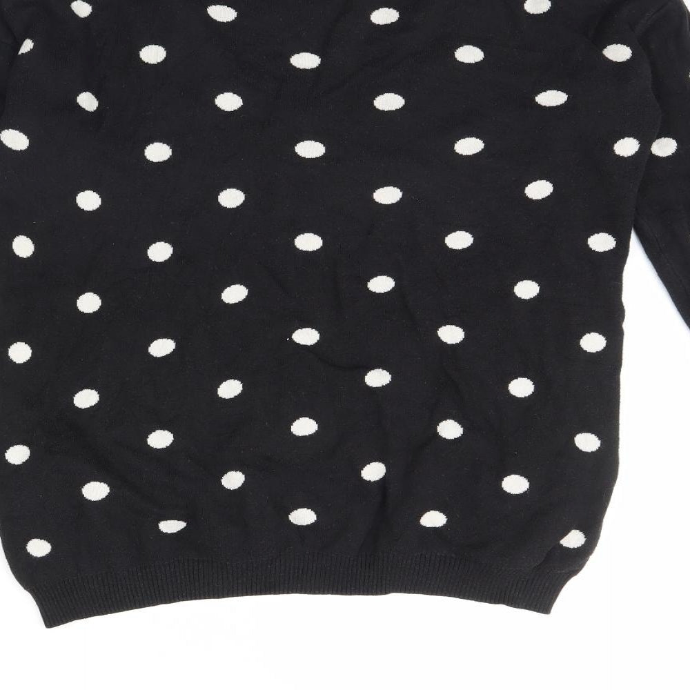 NEXT Womens Black Polka Dot  Pullover Jumper Size 10