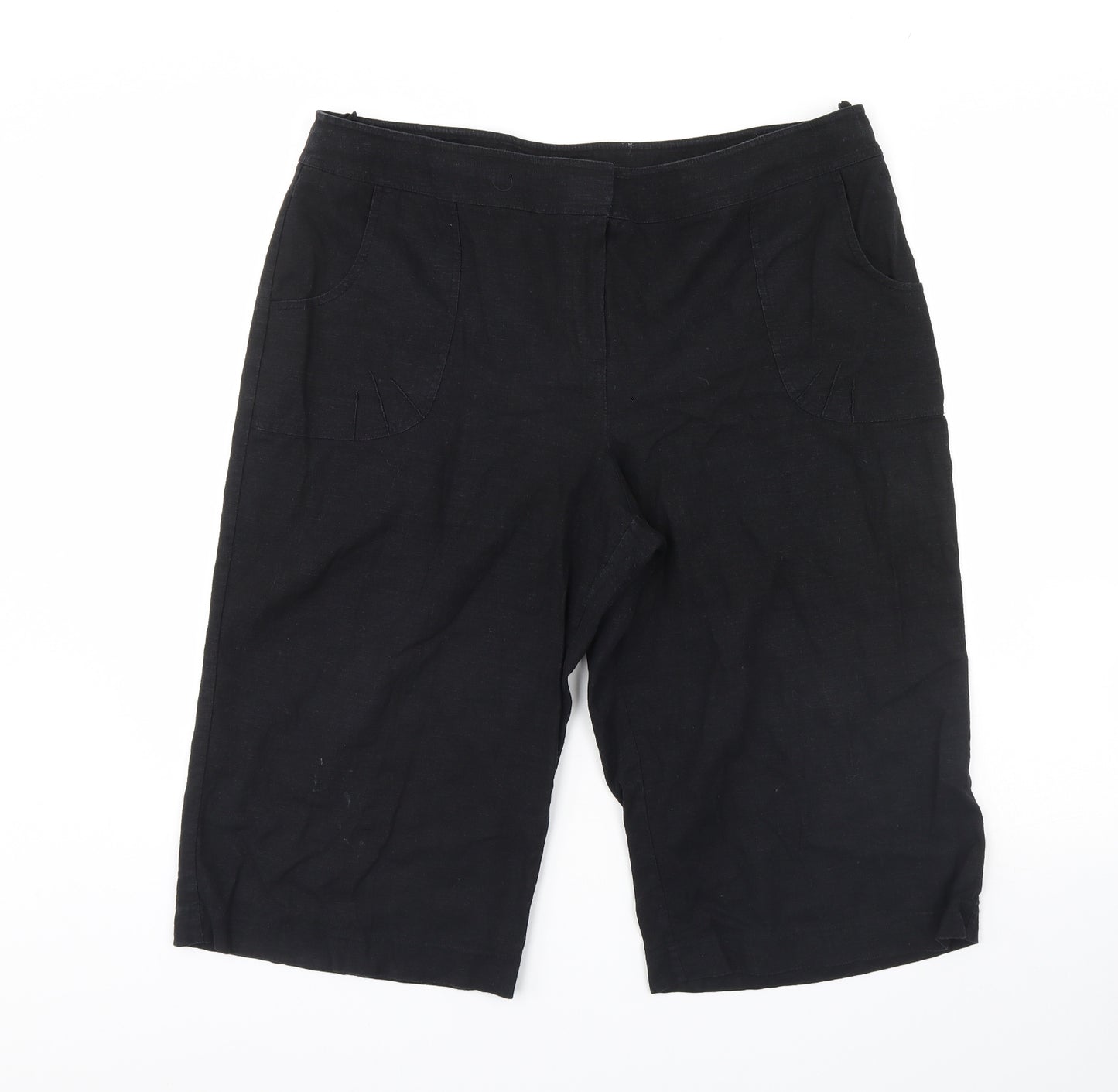 M&s Womens Black   Mom Shorts Size 20