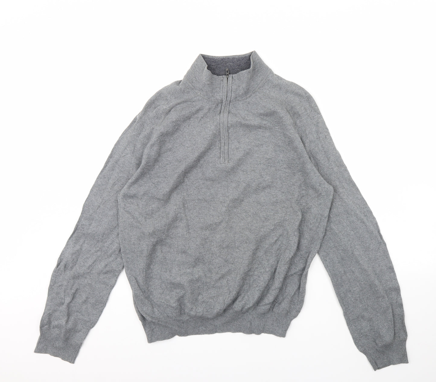 M&s Mens Grey   Henley Jumper Size L