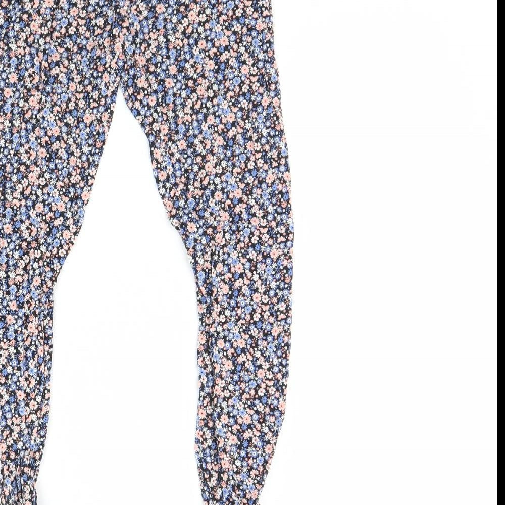 Primark Girls Black Floral  Capri Trousers Size 8 Years