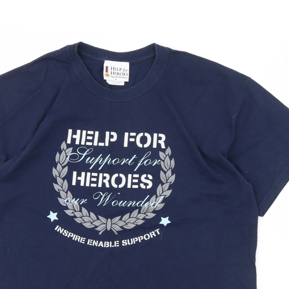 Help For Heroes Mens Blue    T-Shirt Size L  - Help for heroes