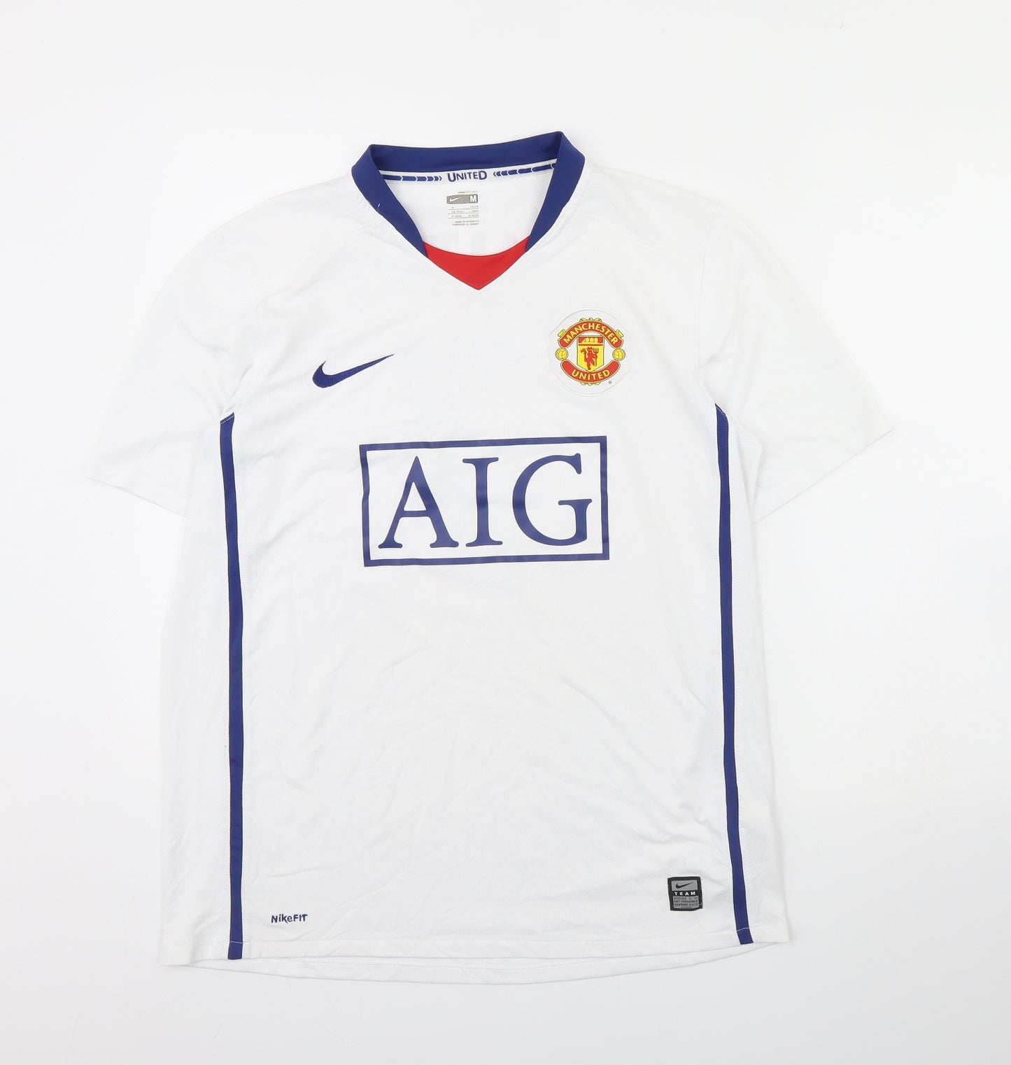 Nike Mens White   Basic T-Shirt Size M  - Manchester united Personalised