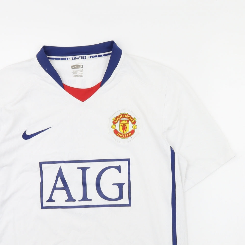 Nike Mens White   Basic T-Shirt Size M  - Manchester united Personalised
