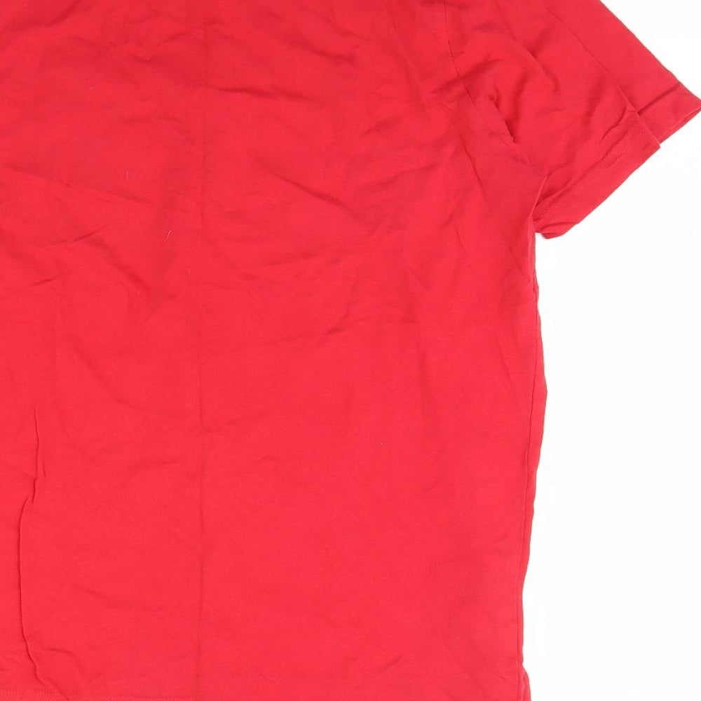 Smile more  Mens Red    T-Shirt Size L