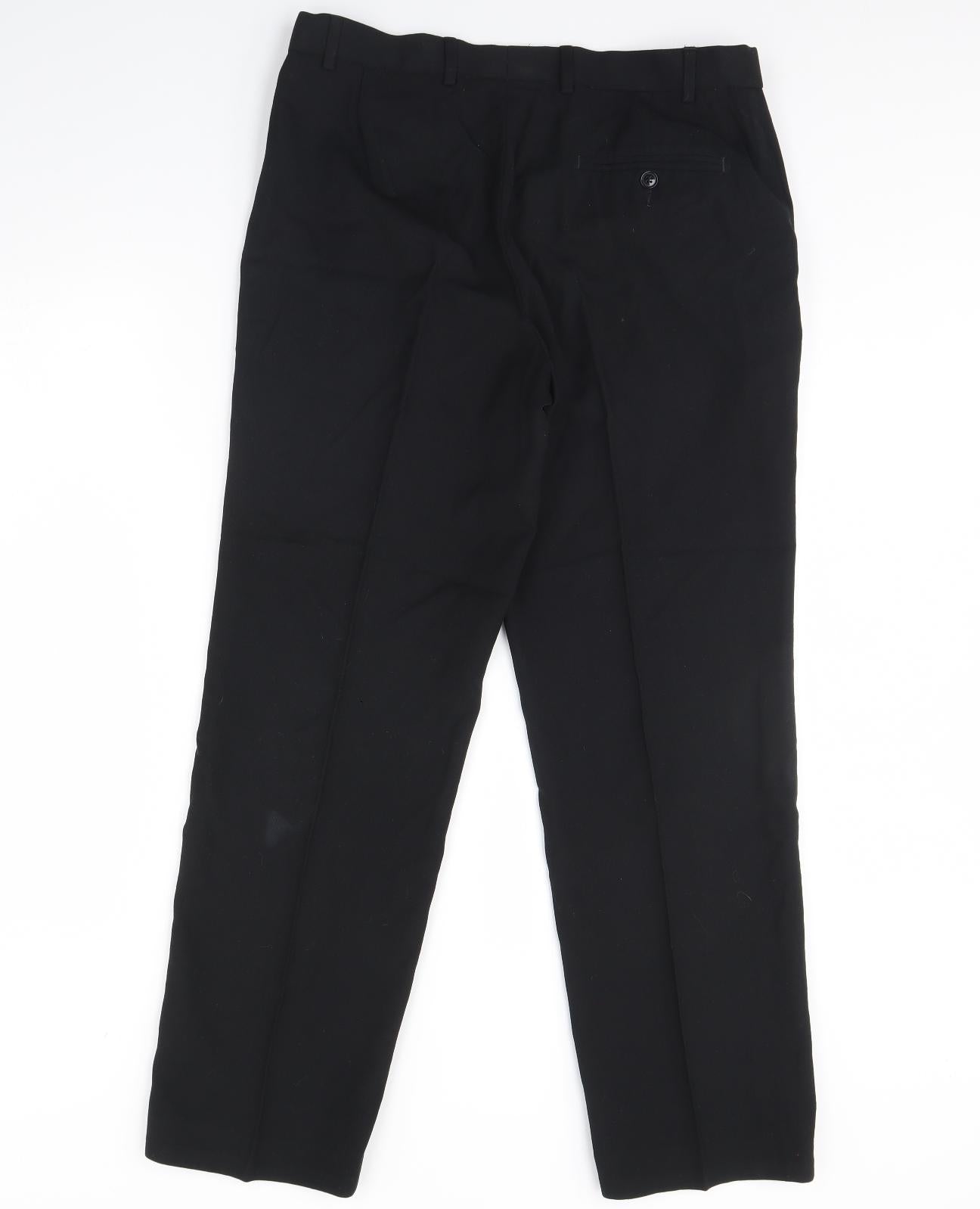 M&s Mens Black   Dress Pants Trousers Size 34 L31 in