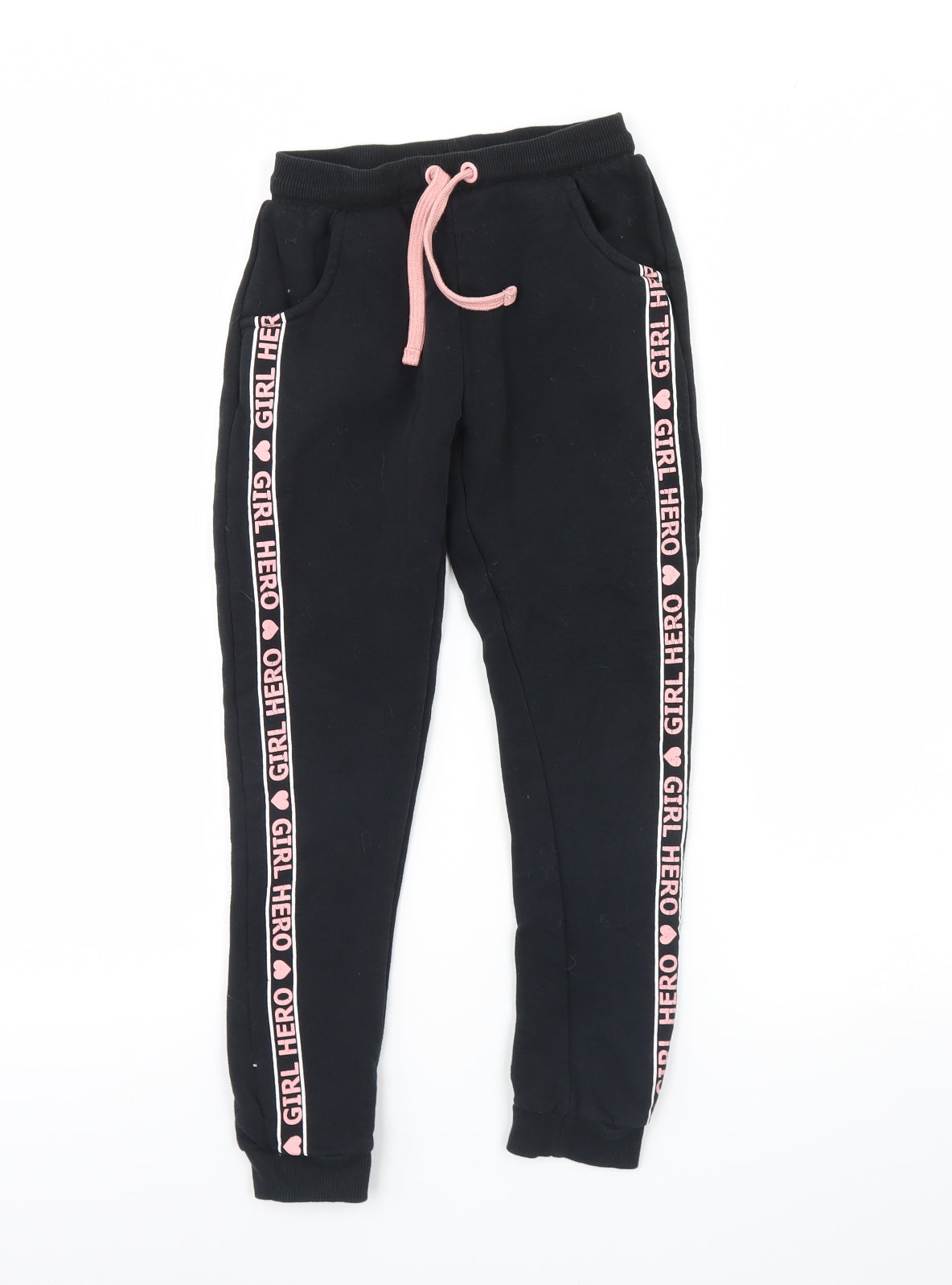 Nutmeg Girls Black   Jogger Trousers Size 9 Years