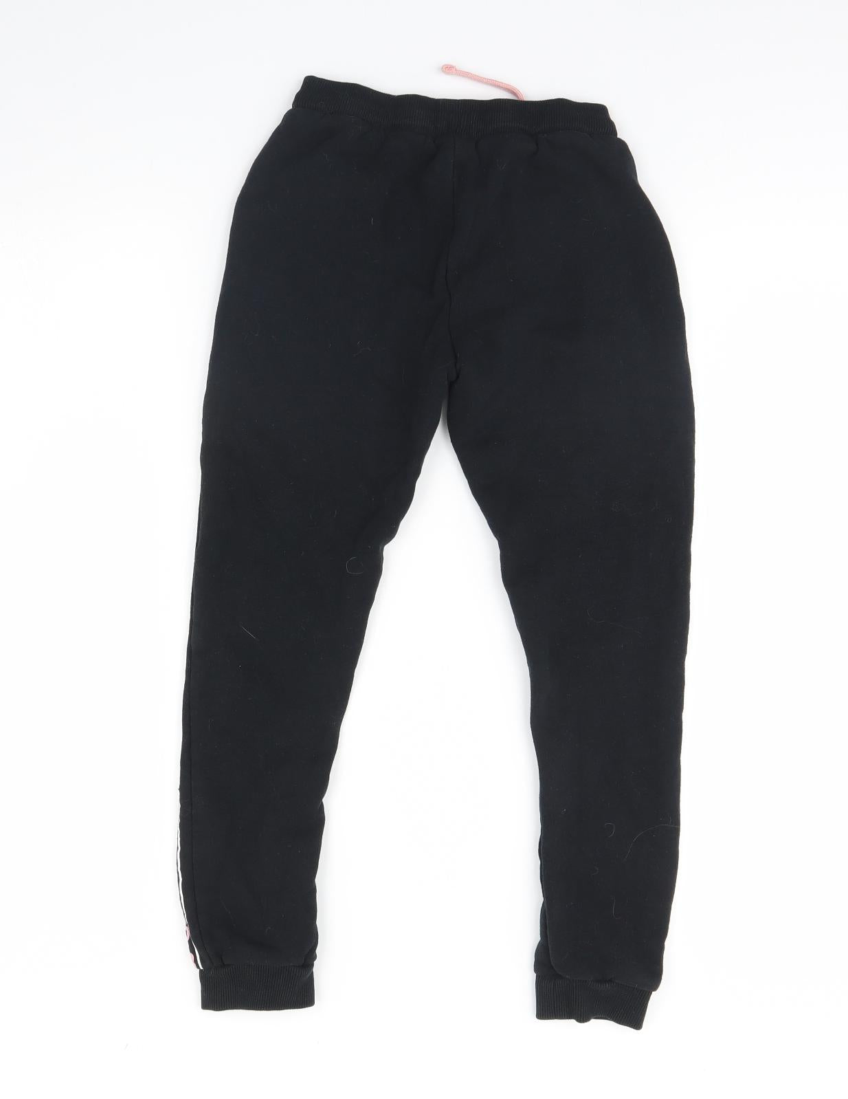 Nutmeg Girls Black   Jogger Trousers Size 9 Years