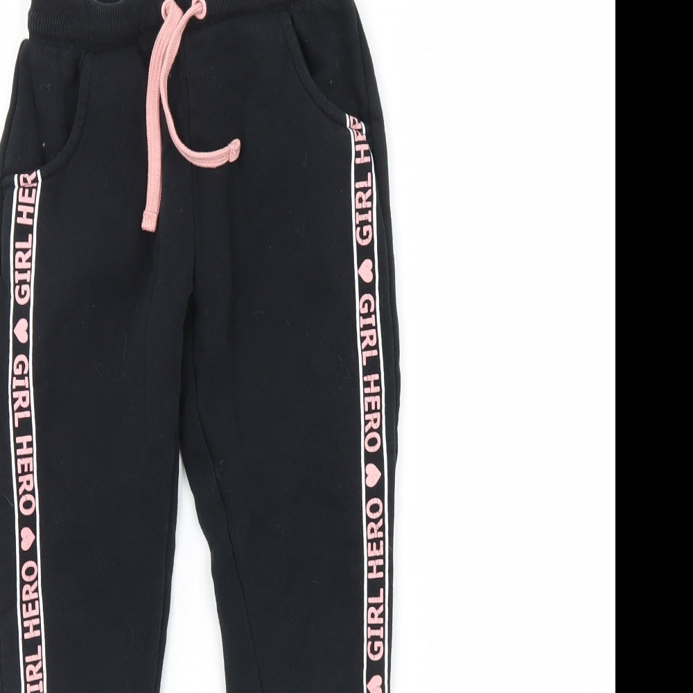 Nutmeg Girls Black   Jogger Trousers Size 9 Years