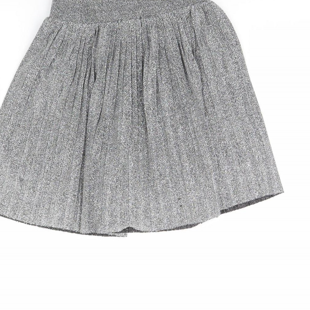 Primark Girls Silver   Mini Skirt Size 9 Years
