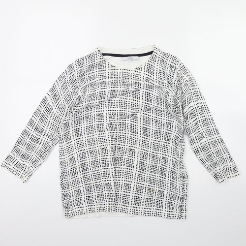 NEXT Womens White Geometric  Pullover Jumper Size 12