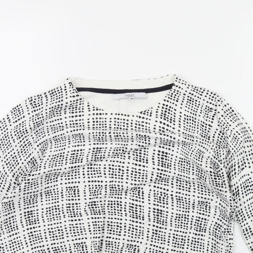 NEXT Womens White Geometric  Pullover Jumper Size 12