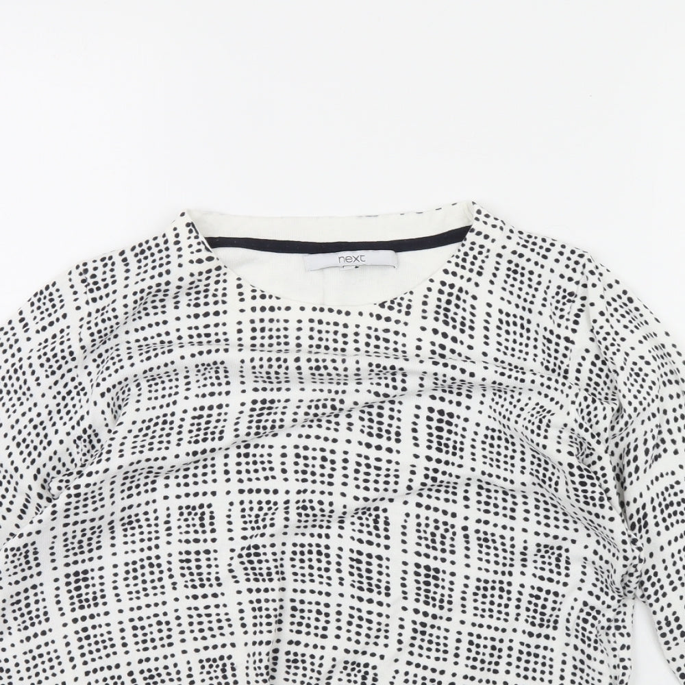 NEXT Womens White Geometric  Pullover Jumper Size 12