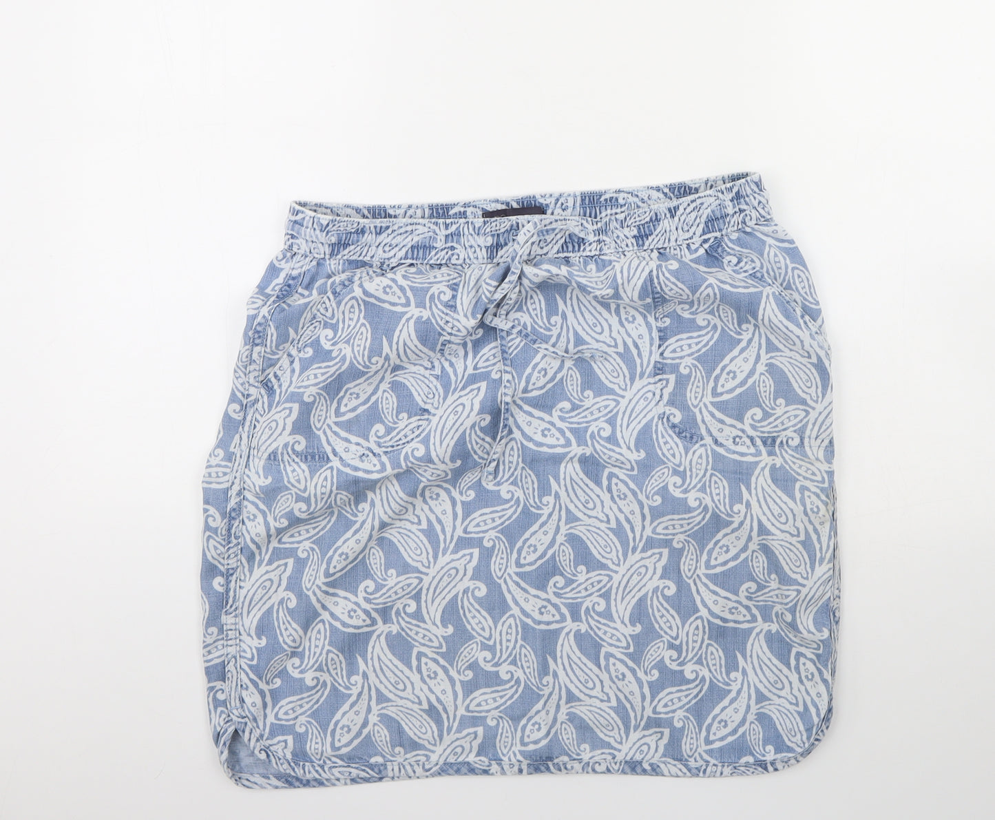 M&s Womens Blue Floral  Mini Skirt Size 12