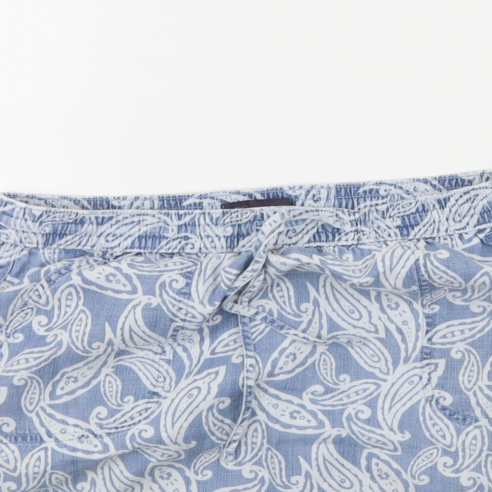 M&s Womens Blue Floral  Mini Skirt Size 12