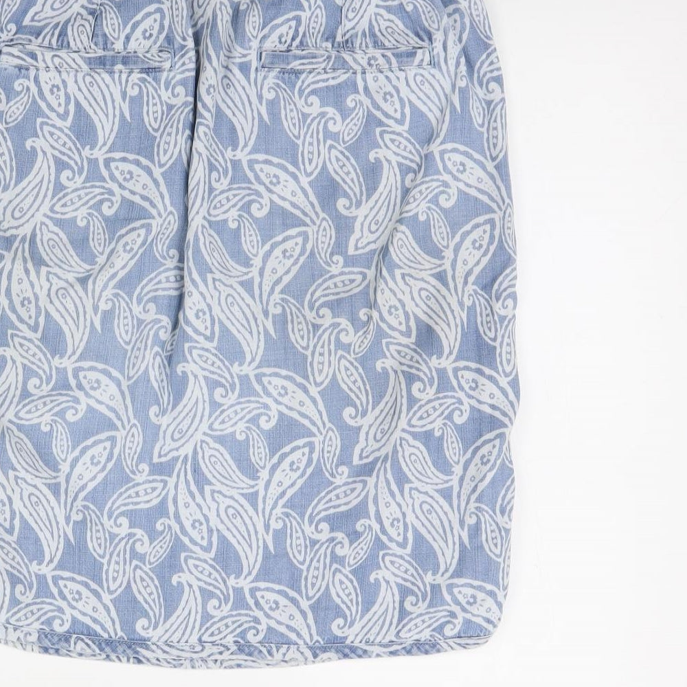 M&s Womens Blue Floral  Mini Skirt Size 12