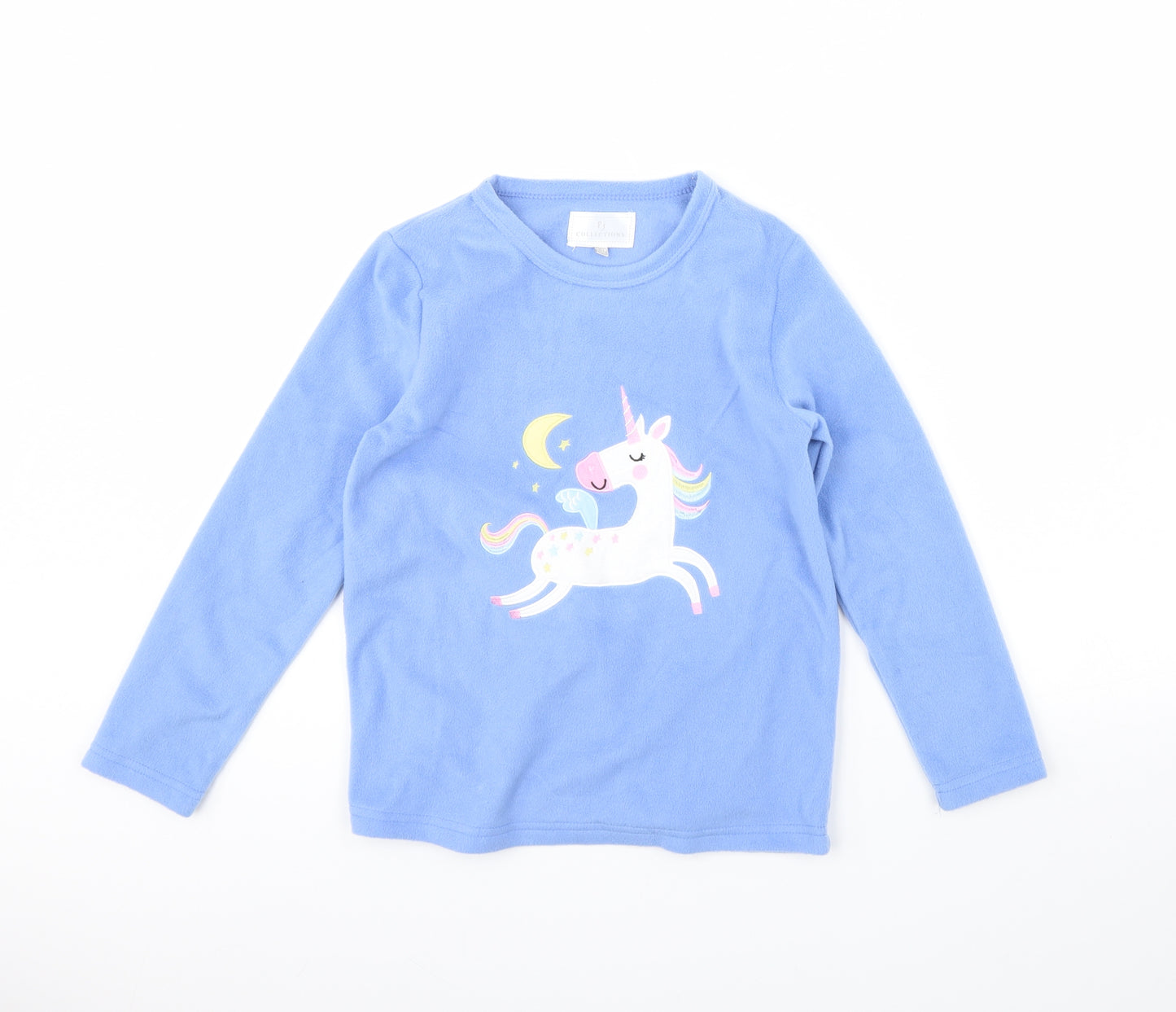 PJ Collections Girls Blue Solid Fleece Cami Pyjama Top Size 9 Years  - Unicorn