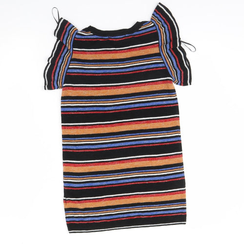 NEXT Womens Black Striped  Basic Blouse Size 10
