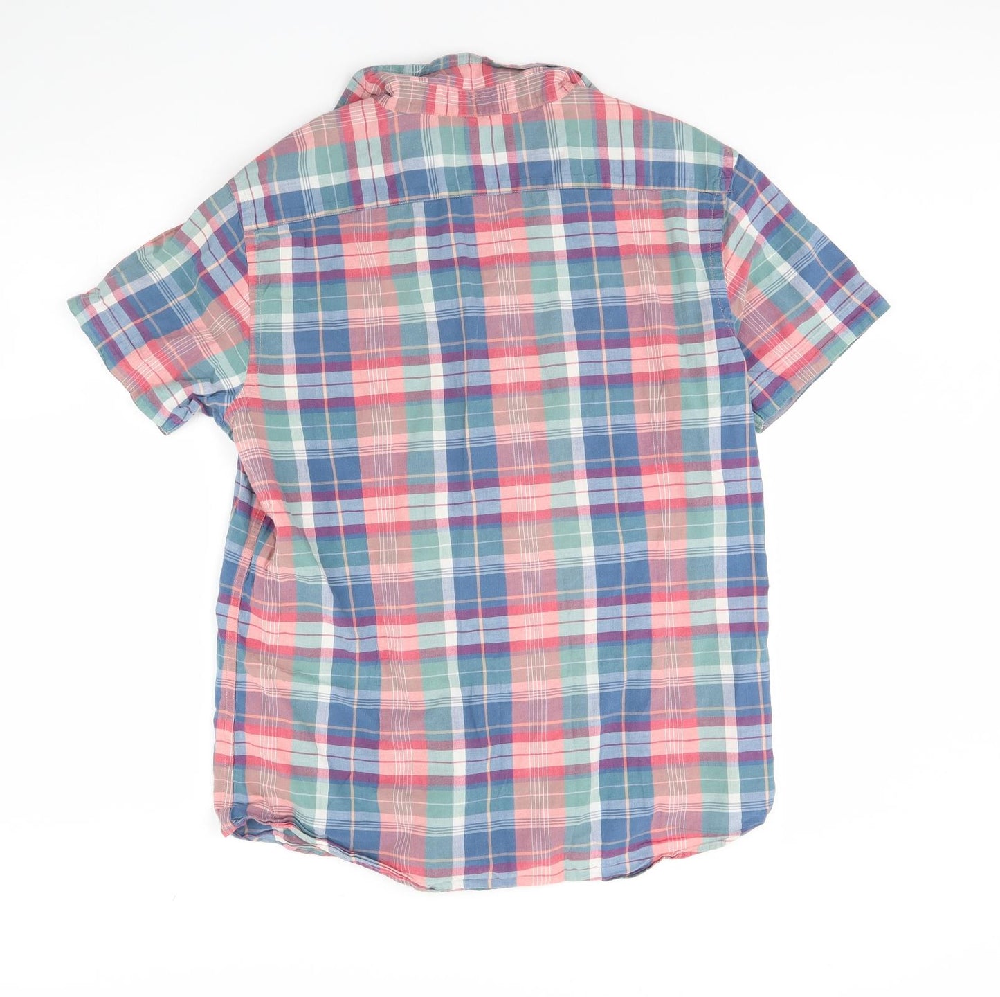 TU Mens Blue Check   Dress Shirt Size L