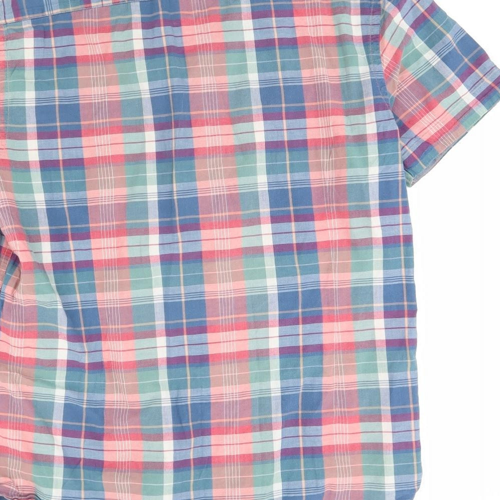 TU Mens Blue Check   Dress Shirt Size L