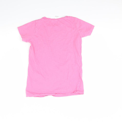 Preworn Girls Pink Solid  Cami Pyjama Top Size 12 Years  - Unicorn