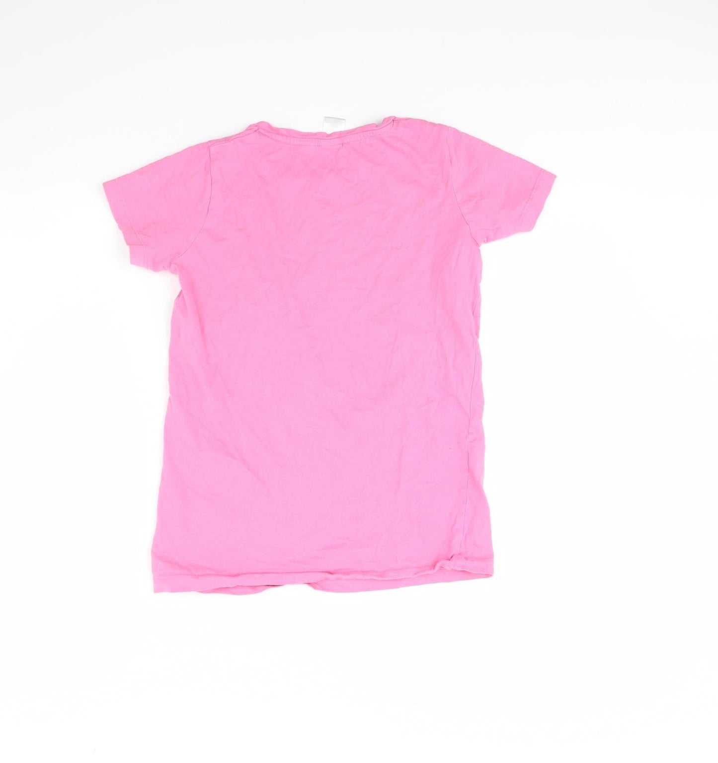 Preworn Girls Pink Solid  Cami Pyjama Top Size 12 Years  - Unicorn