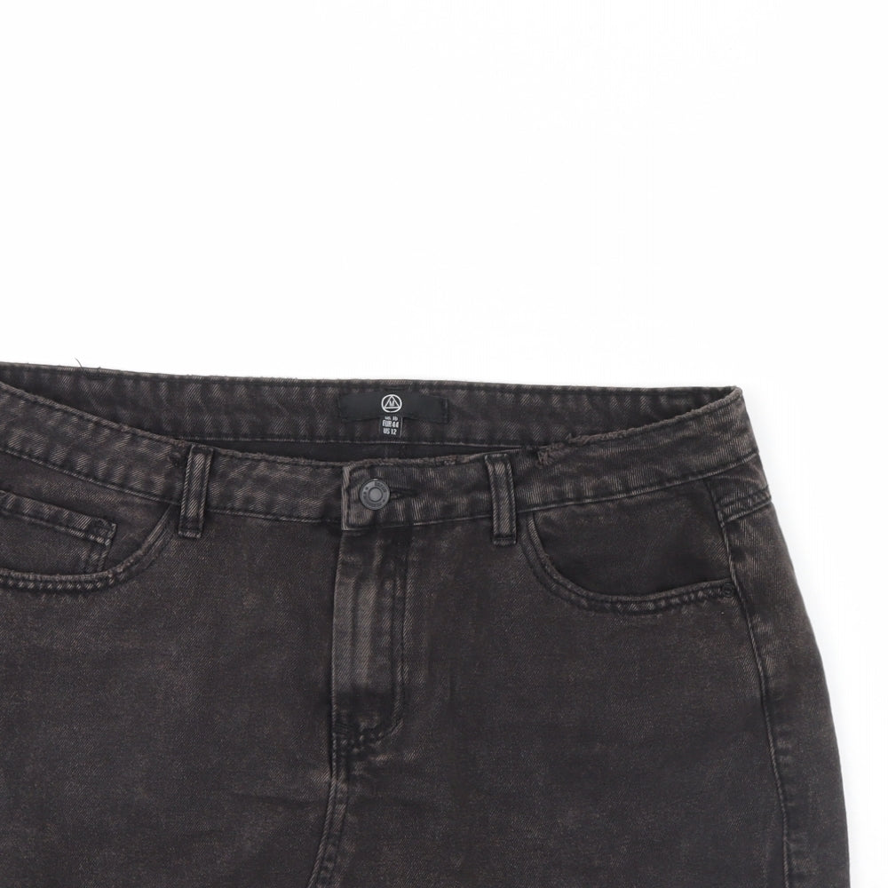 Missguided Womens Black  Denim Mini Skirt Size 16