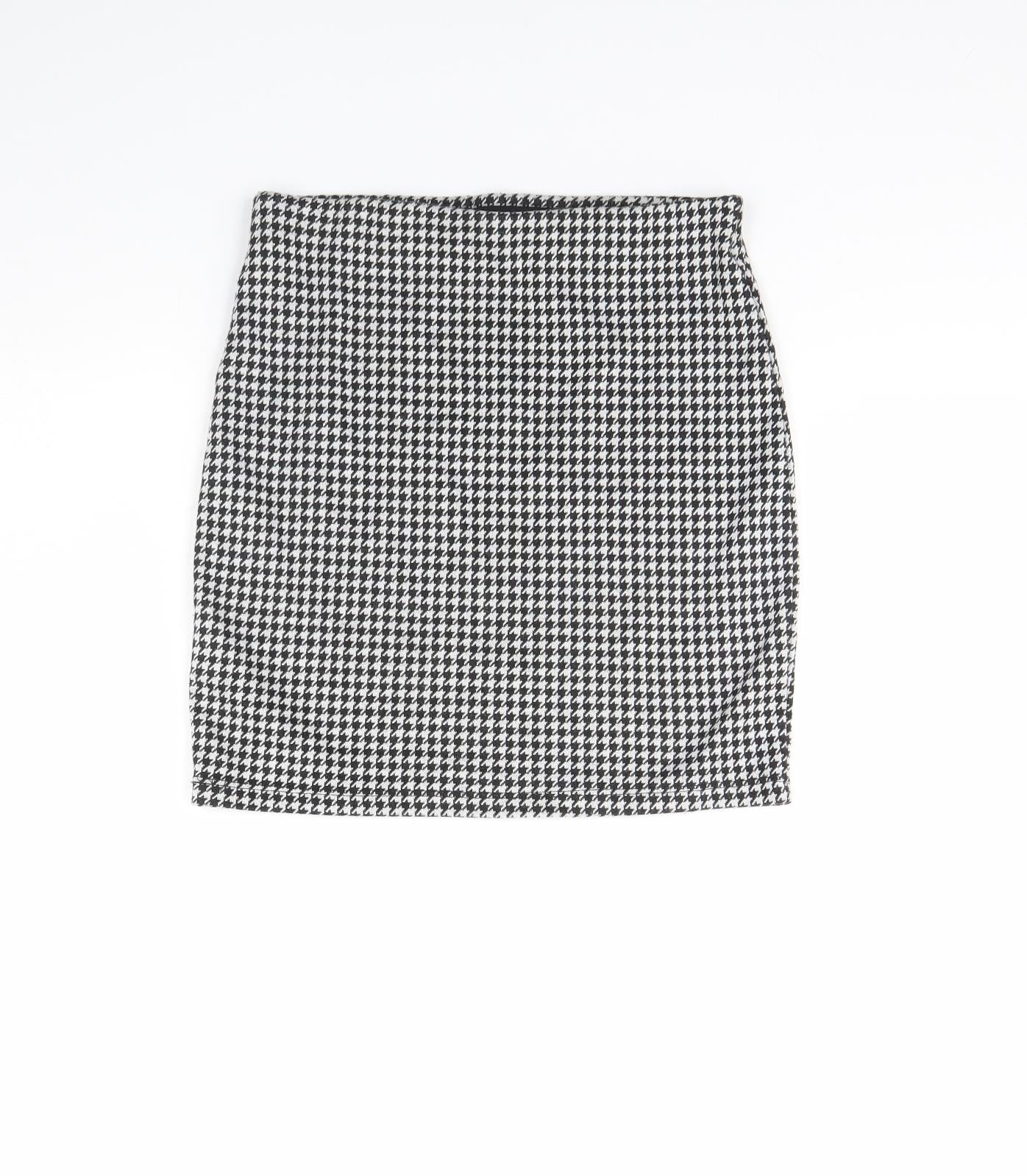 New Look Womens Black Plaid  Mini Skirt Size 8