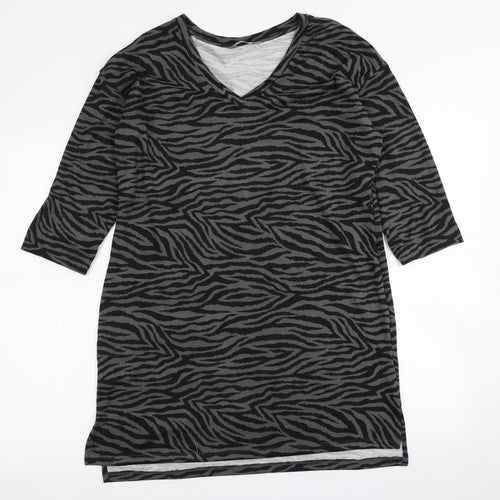 Nutmeg Womens Grey Animal Print  A-Line  Size 10