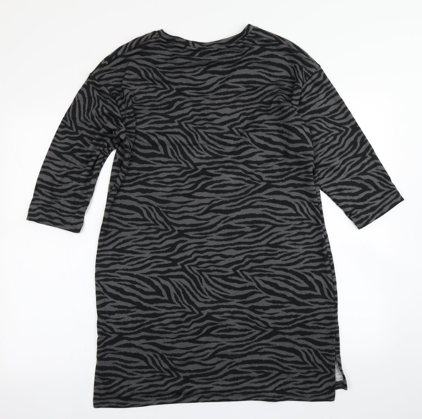 Nutmeg Womens Grey Animal Print  A-Line  Size 10