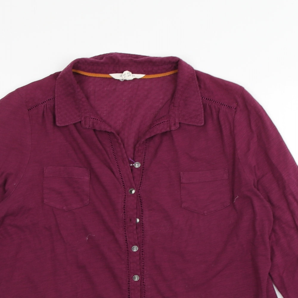 White Stuff Womens Purple   Basic Button-Up Size 10
