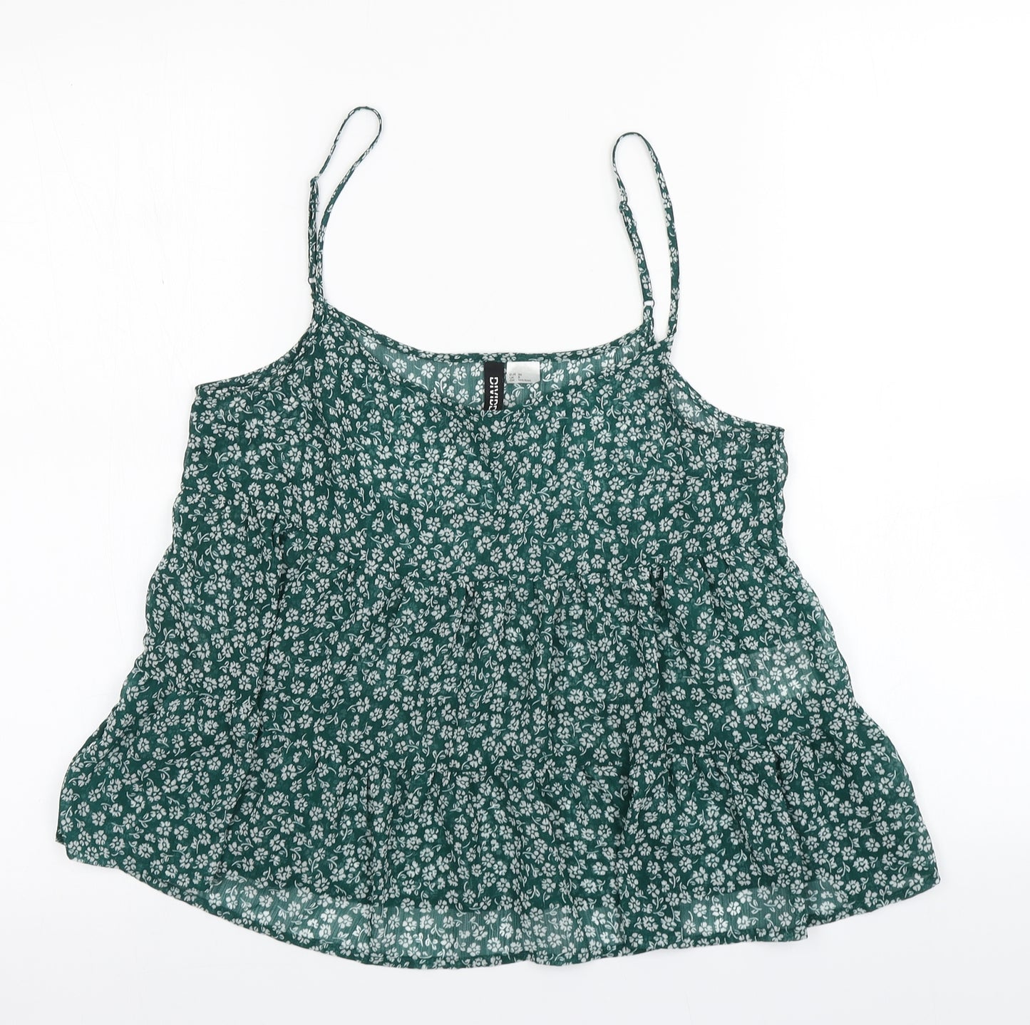 Divided Womens Green Floral  Camisole Blouse Size 8