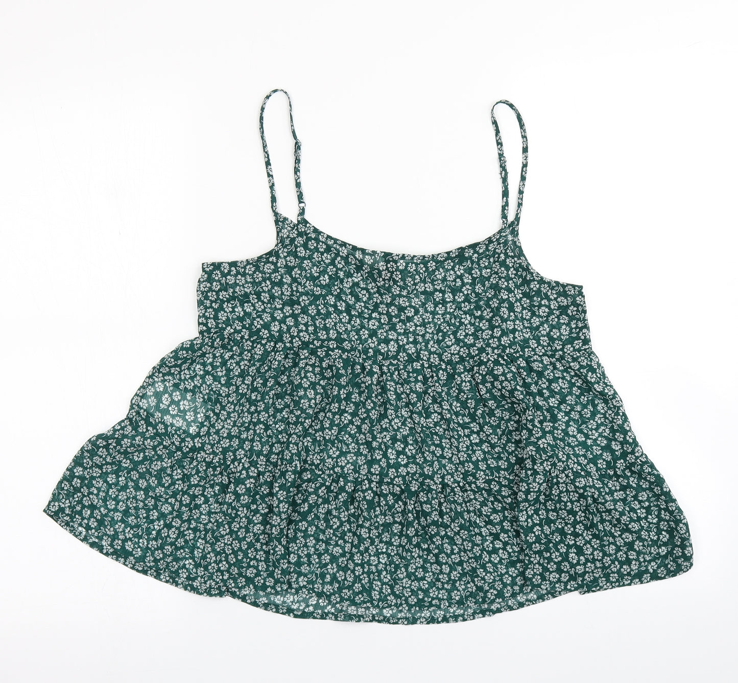 Divided Womens Green Floral  Camisole Blouse Size 8