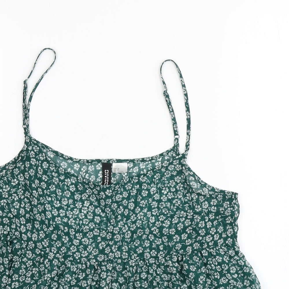 Divided Womens Green Floral  Camisole Blouse Size 8