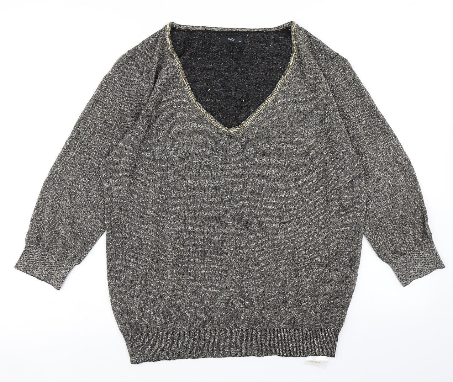 M&Co Womens Gold   Pullover Jumper Size 20