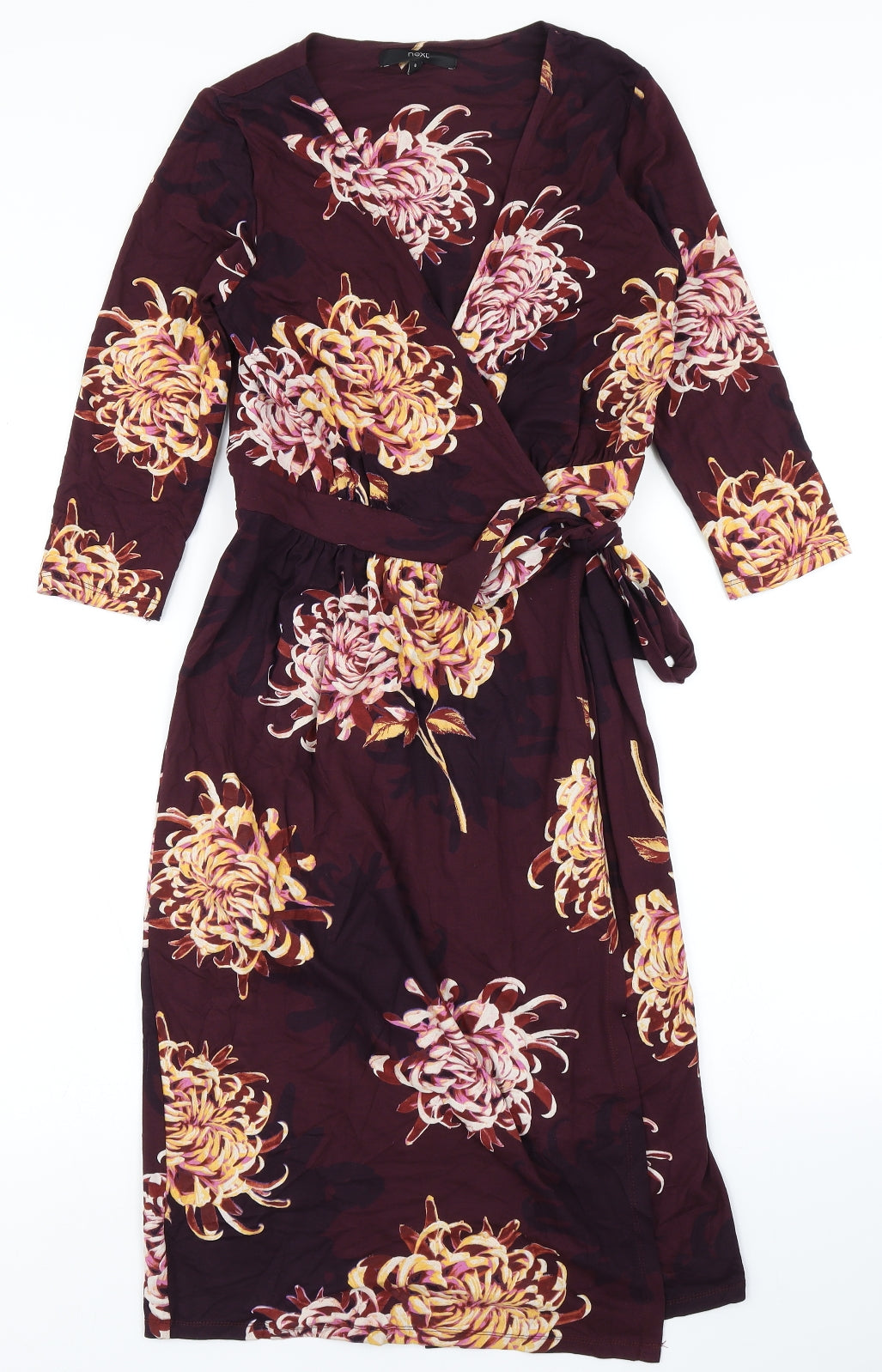 NEXT Womens Purple Floral  Wrap Dress  Size 8