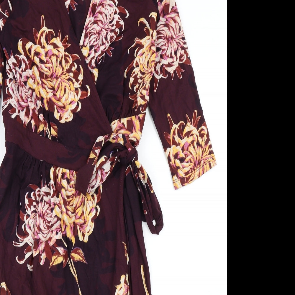 NEXT Womens Purple Floral  Wrap Dress  Size 8
